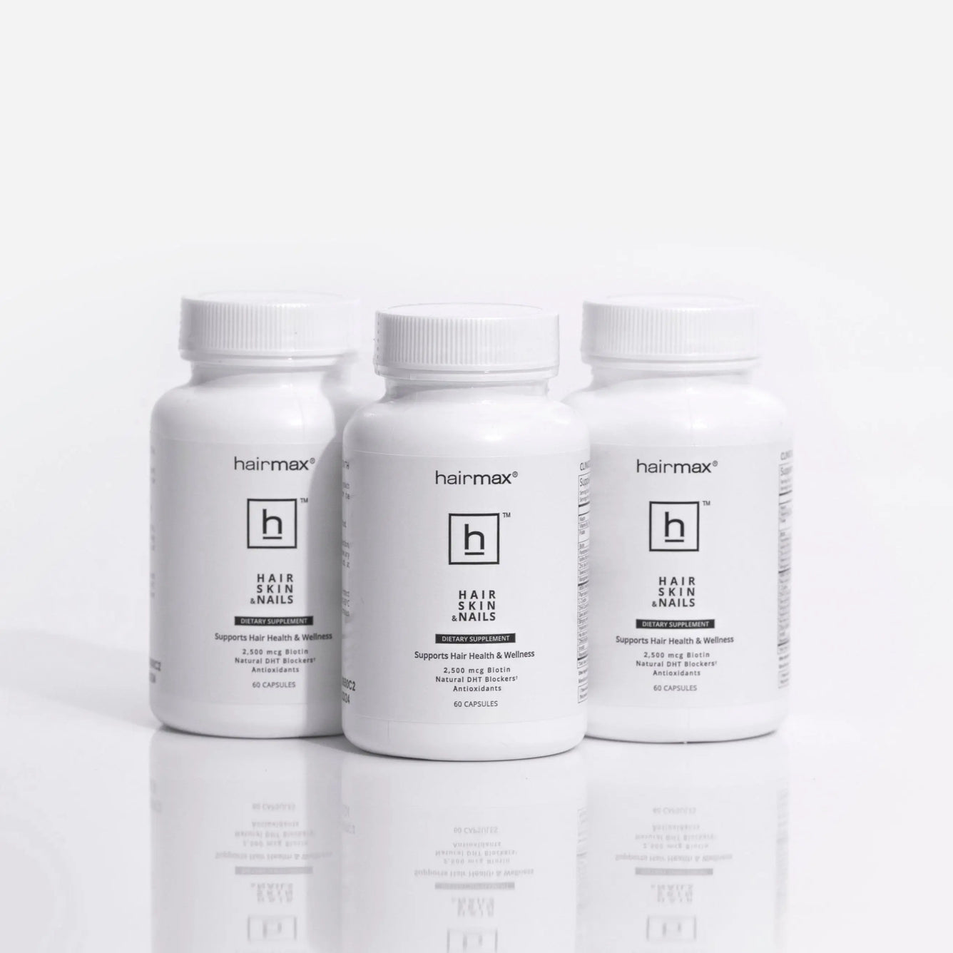 HairMax Dietary Supplement Triple Pack bottles