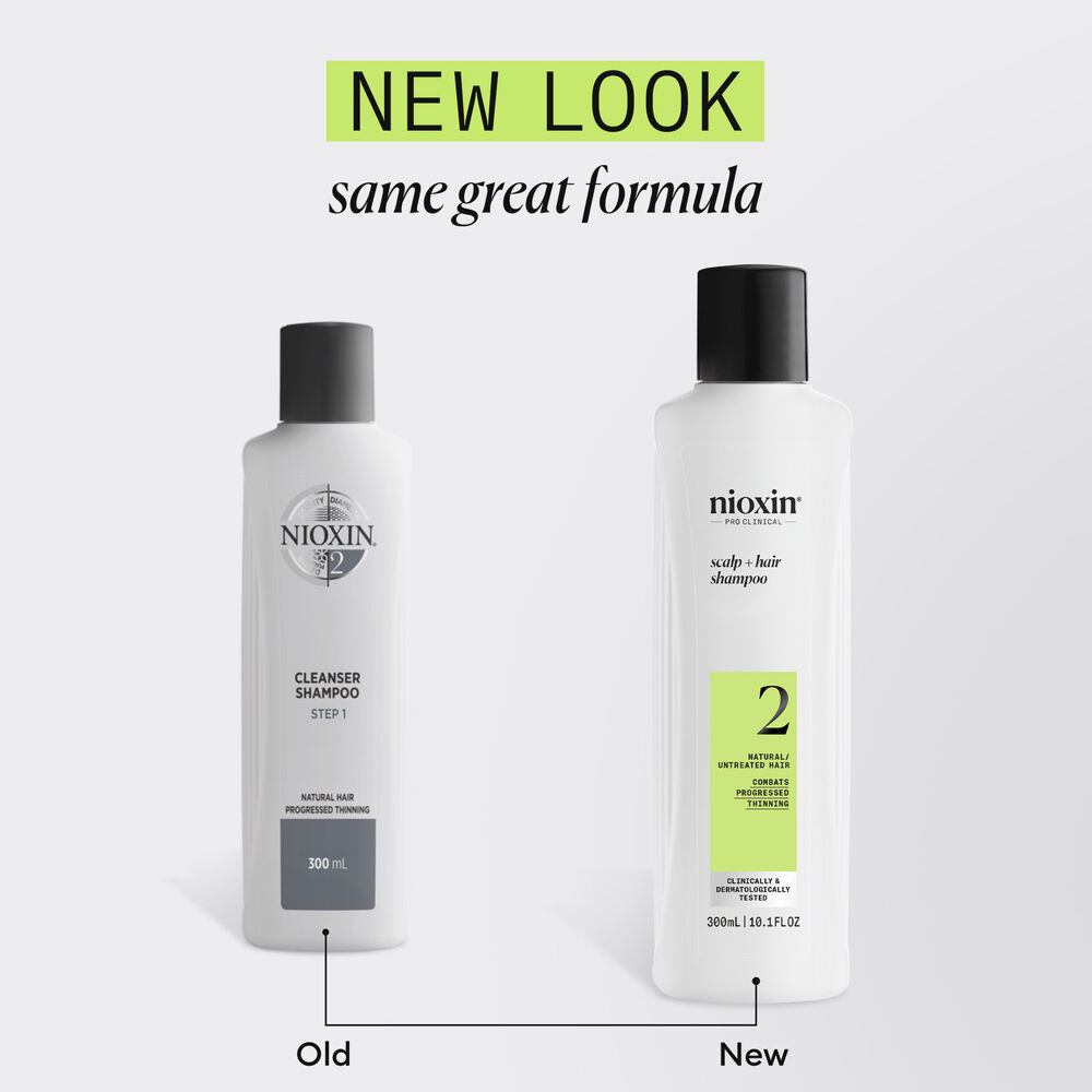 Nioxin System 2 Scalp + Hair Thickening Shampoo for Natural Hair with Progressed Thinning 300ml / 1L