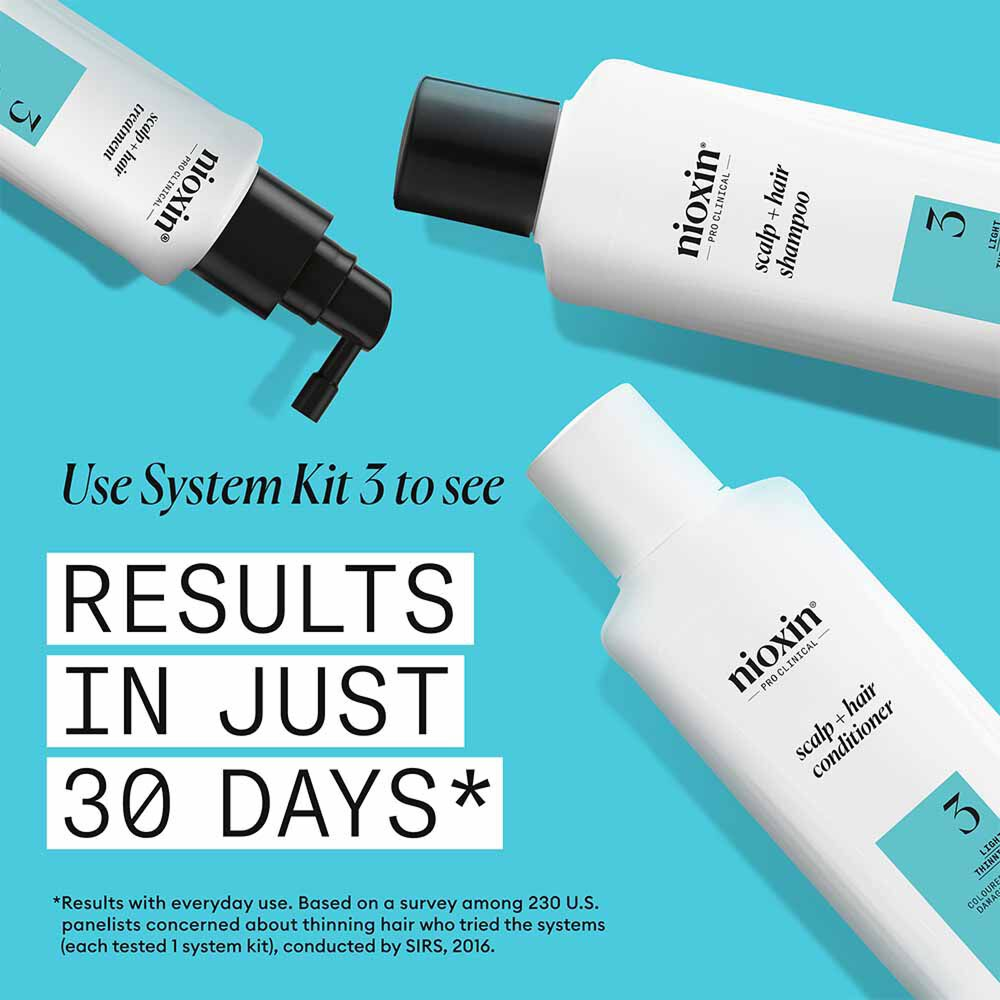 Nioxin System 3 Scalp + Hair Thickening Conditioner for Coloured, Dry and Damaged Hair with Light Thinning 300ml