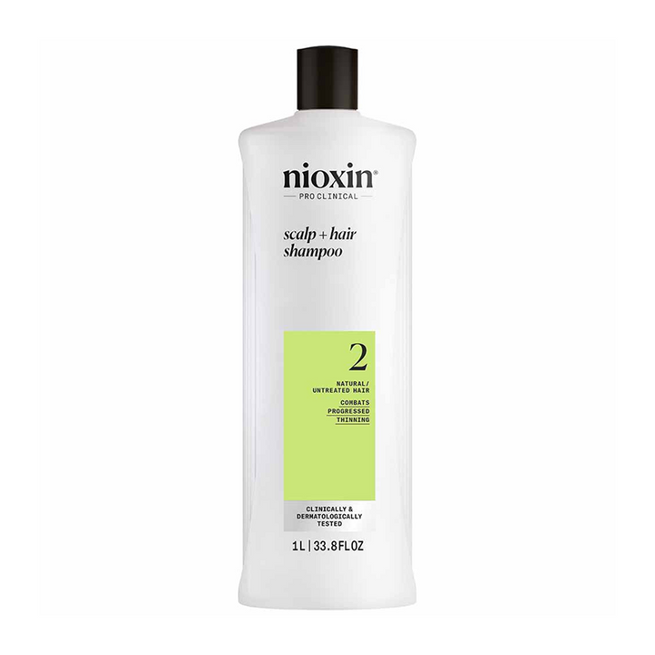 Nioxin System 2 Scalp + Hair Thickening Shampoo for Natural Hair with Progressed Thinning 300ml / 1L