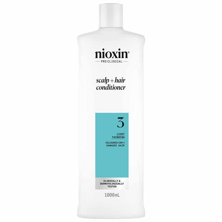 Nioxin System 3 Scalp + Hair Thickening Conditioner for Coloured, Dry and Damaged Hair with Light Thinning 300ml
