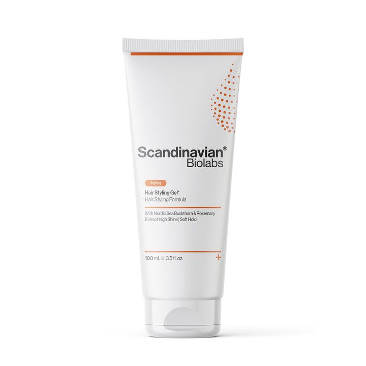 Scandinavian Biolabs Hair Styling Gel tube â€“ front view